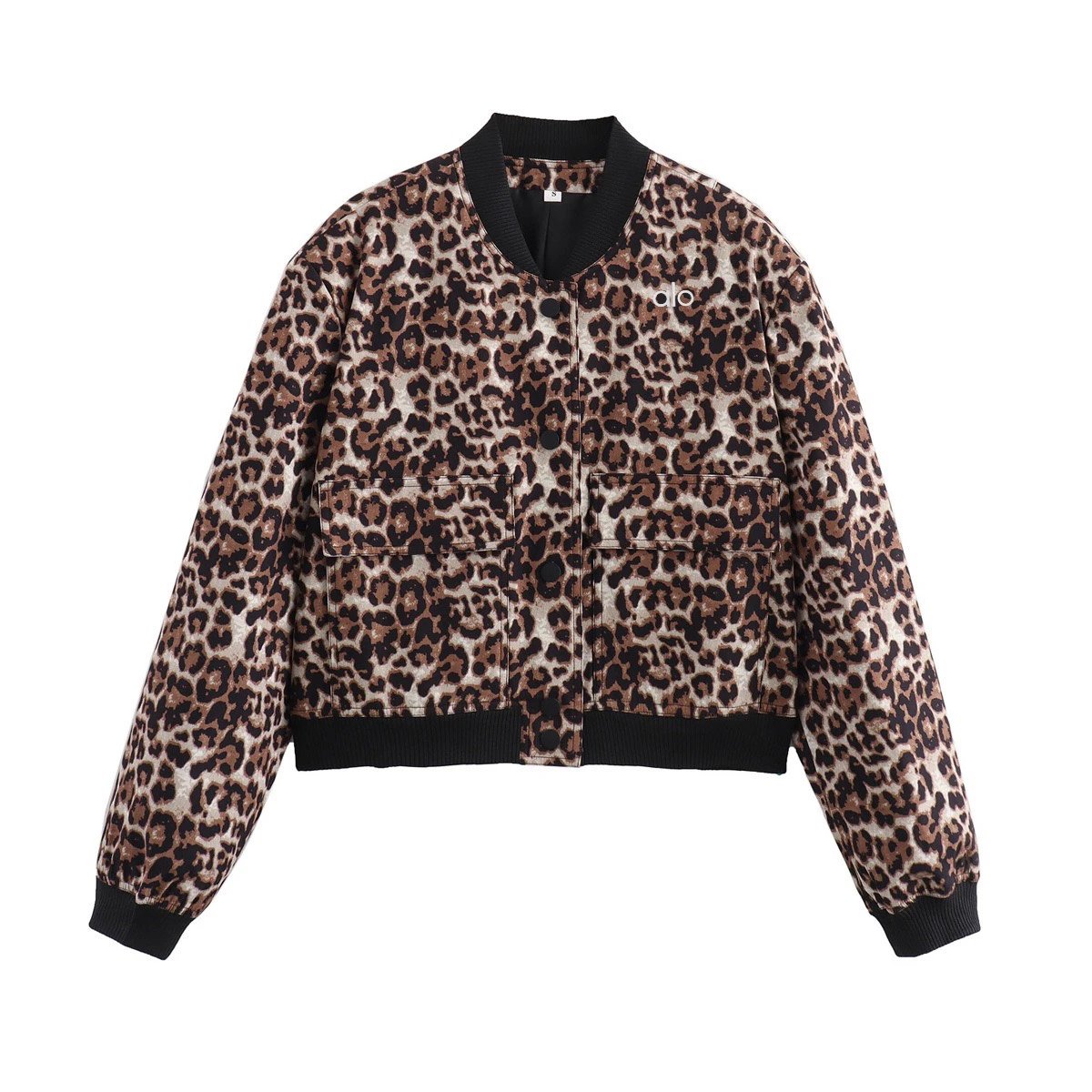 Alo Cropped Bomber Jacket Beige Outerwear - 39
