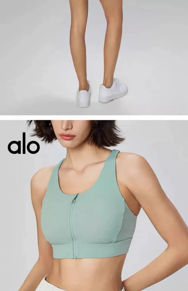 Alo Underwear Front-Zip Crisscross-Back Sports Bra product detail image 28