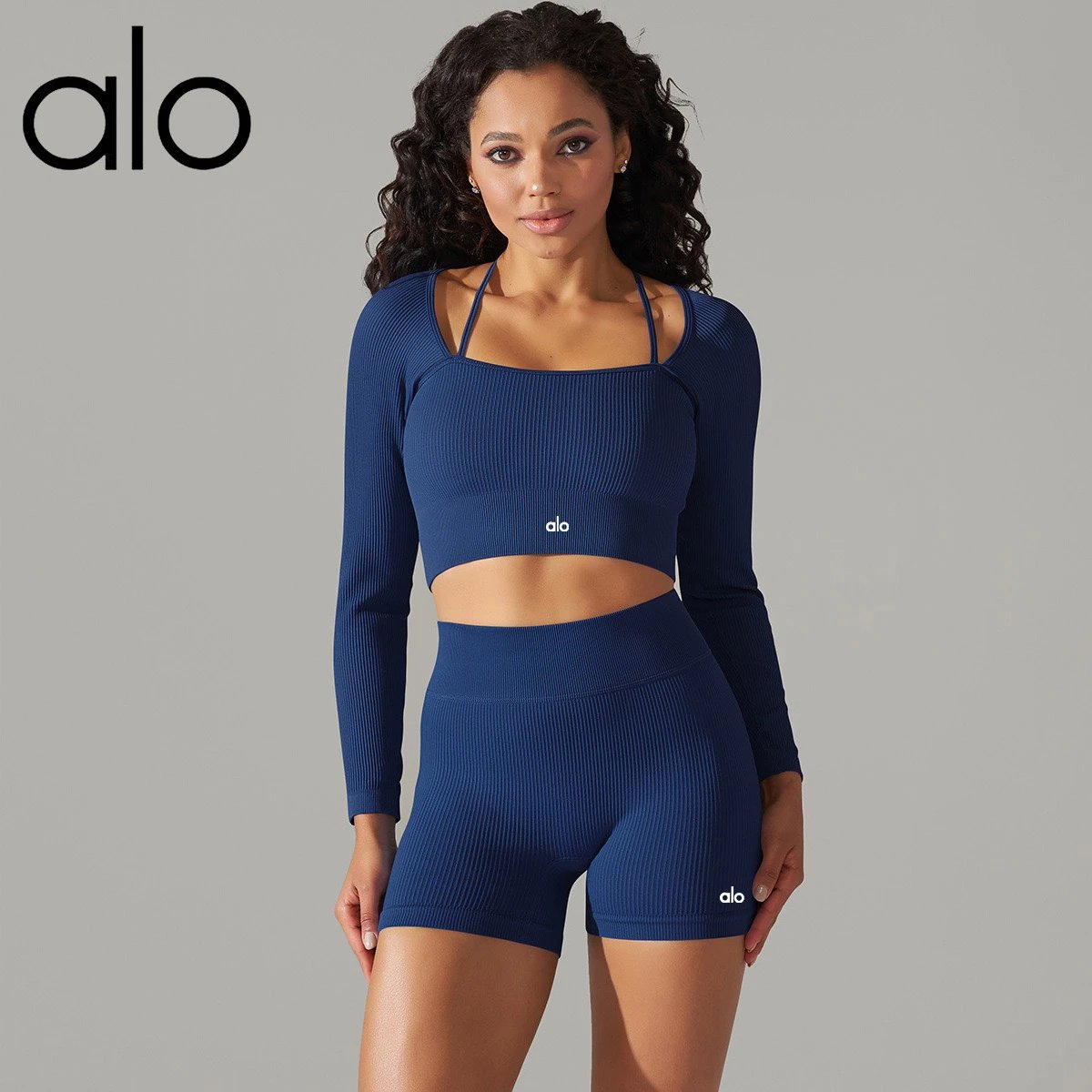 Alo Shorts Ribbed High-Waist Biker image 3