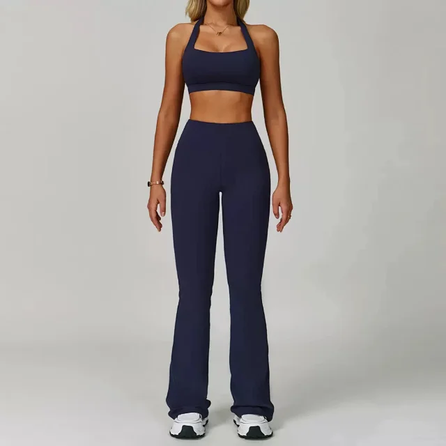 Alo Yoga Matching Sets Halter sports bra and high-waisted bottoms set product detail image 17