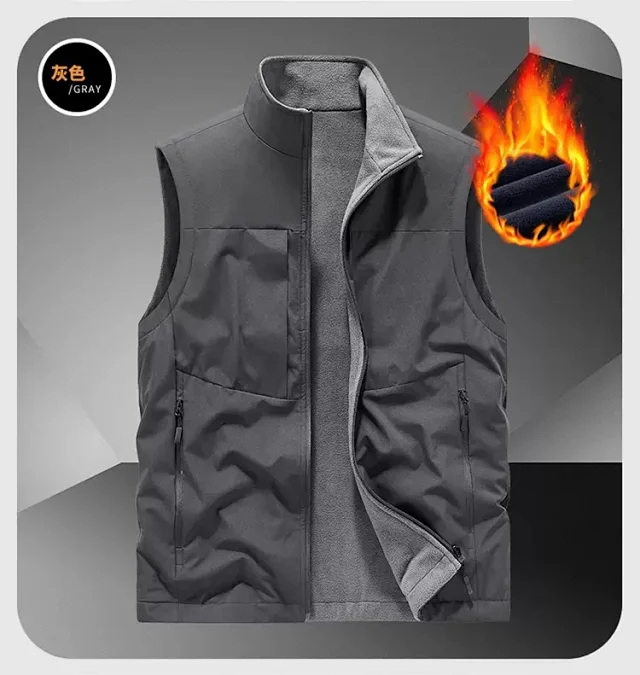 Alo Vests Fleece-Lined Zip Vest with Stand Collar product detail image 15