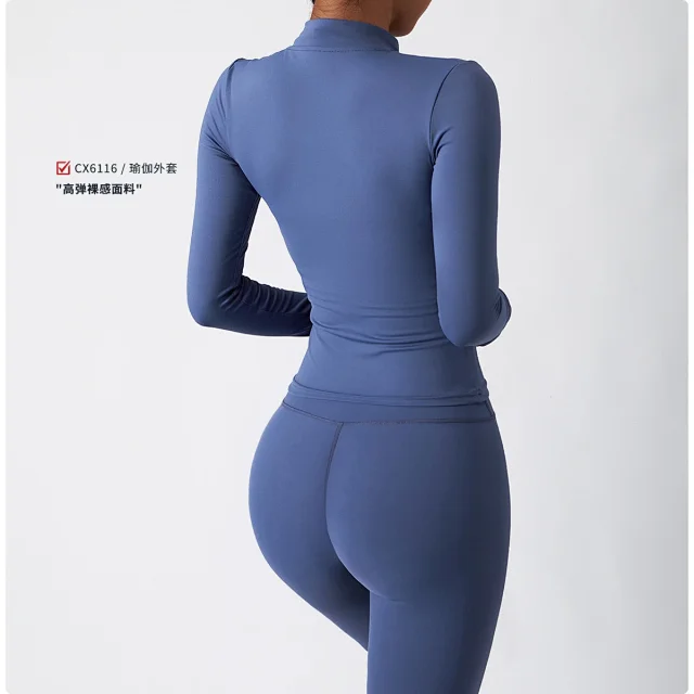 Alo Yoga Jackets Women's fitted full-zip mock-neck jacket with thumbholes product detail image 20