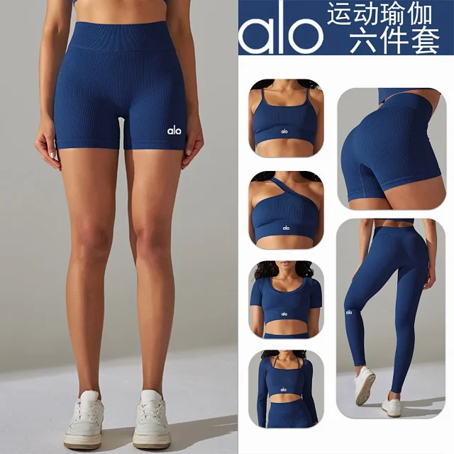 Alo Shorts Ribbed High-Waist Biker product detail image 1
