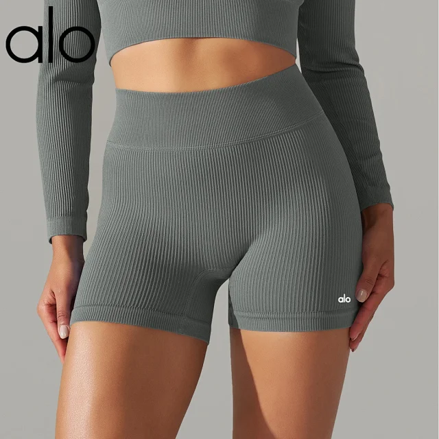 Alo Shorts Ribbed High-Waist Biker product detail image 23