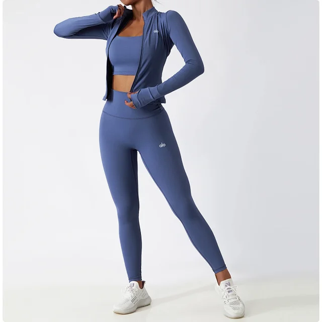 Alo Yoga Jackets Women's fitted full-zip mock-neck jacket with thumbholes product detail image 21