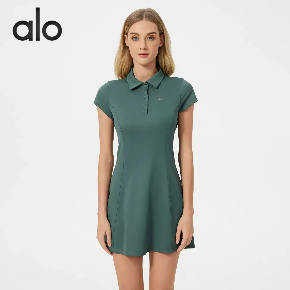 Alo Dresses Short-Sleeve Polo Mini Dress image 5