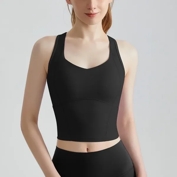 Design Cropped Sports Bra Black Activewear Top - 1