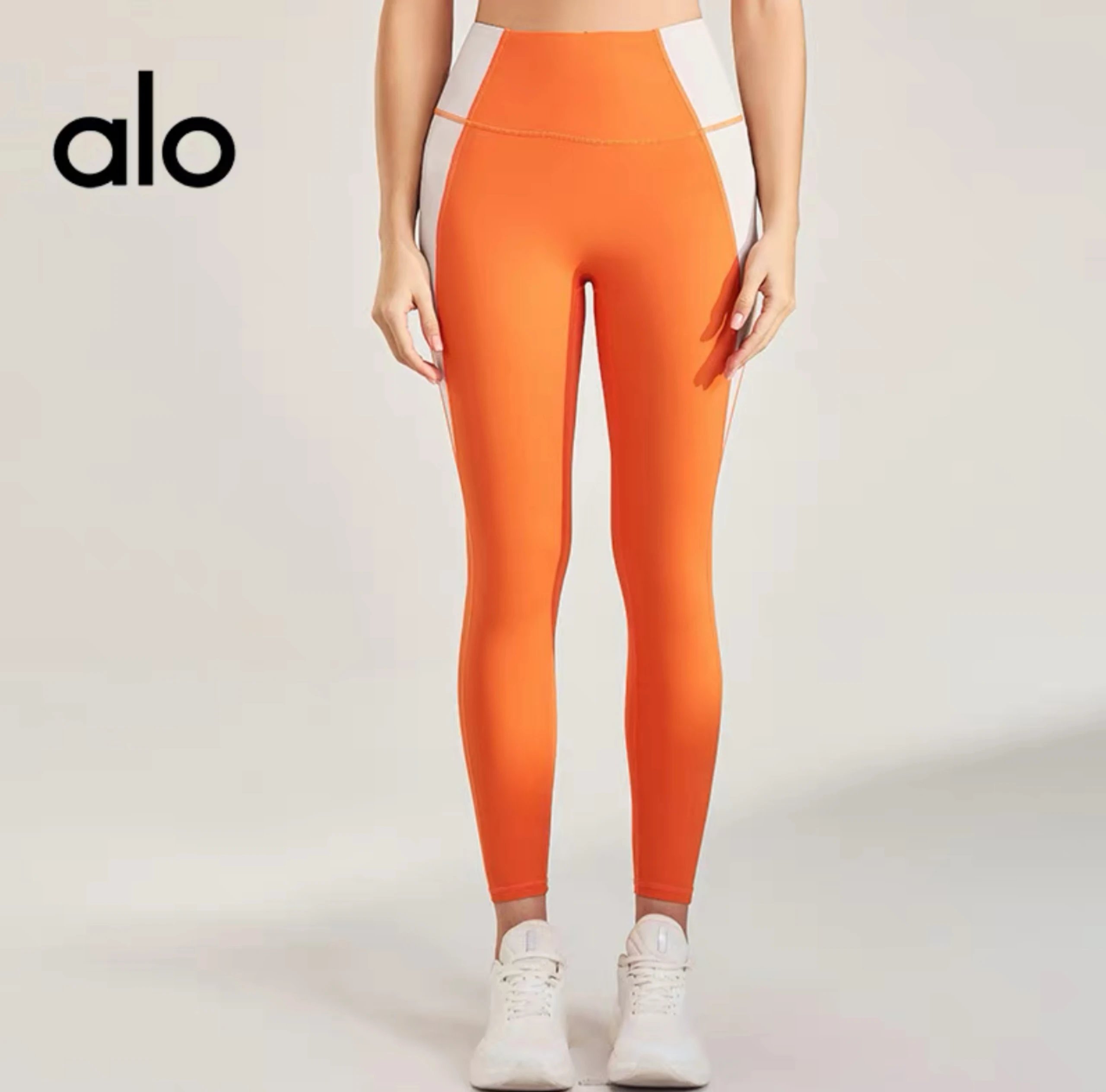 Alo Yoga Trousers High-Waisted Contrast-Panel Leggings image 3