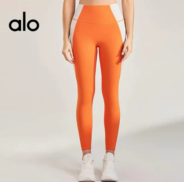 Alo Yoga Trousers High-Waisted Contrast-Panel Leggings product detail image 3