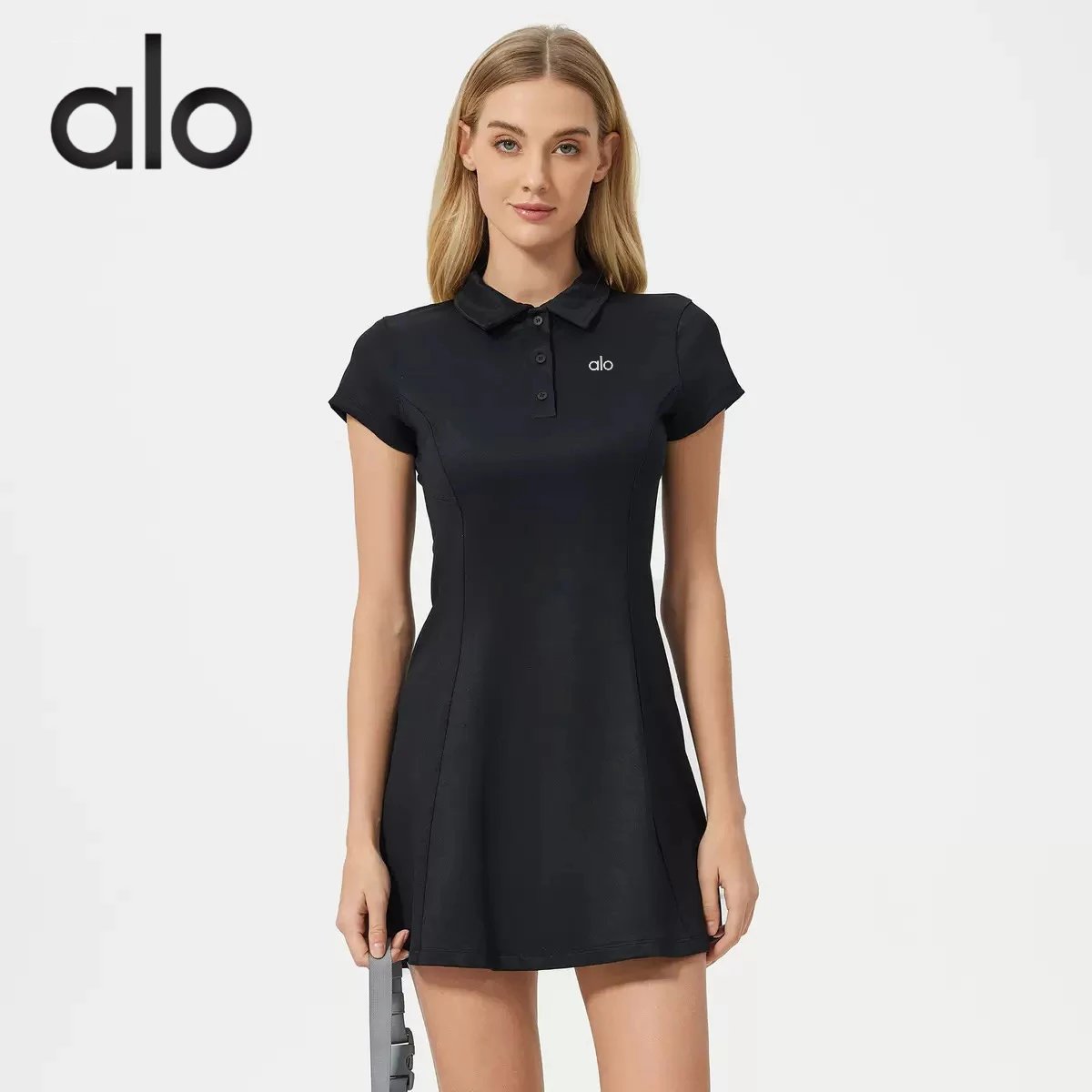 Alo Dresses Short-Sleeve Polo Mini Dress image 4