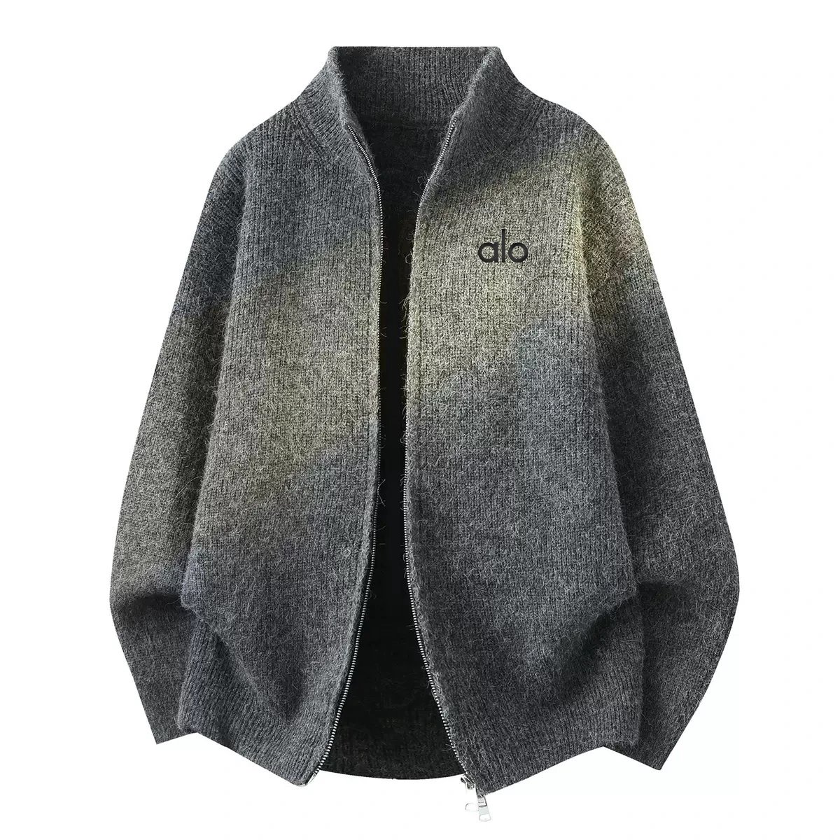 Alo Knitwear Zip-Up Stand-Collar Knit Cardigan image 5