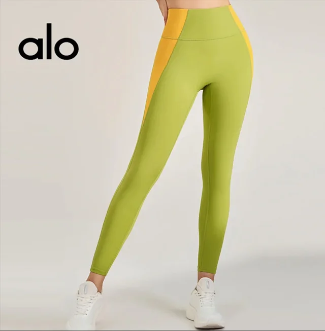 Alo Yoga Trousers High-Waisted Contrast-Panel Leggings product detail image 2