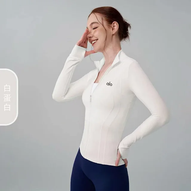 Alo Jackets Fitted stand-collar zip-up athletic jacket product detail image 5