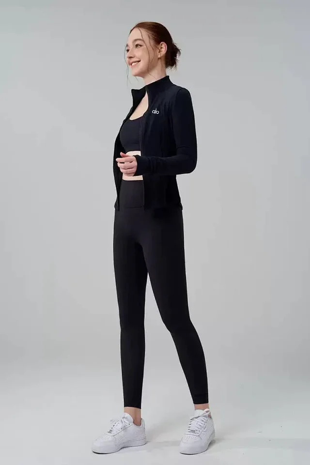 Alo Jackets Fitted stand-collar zip-up athletic jacket product detail image 18