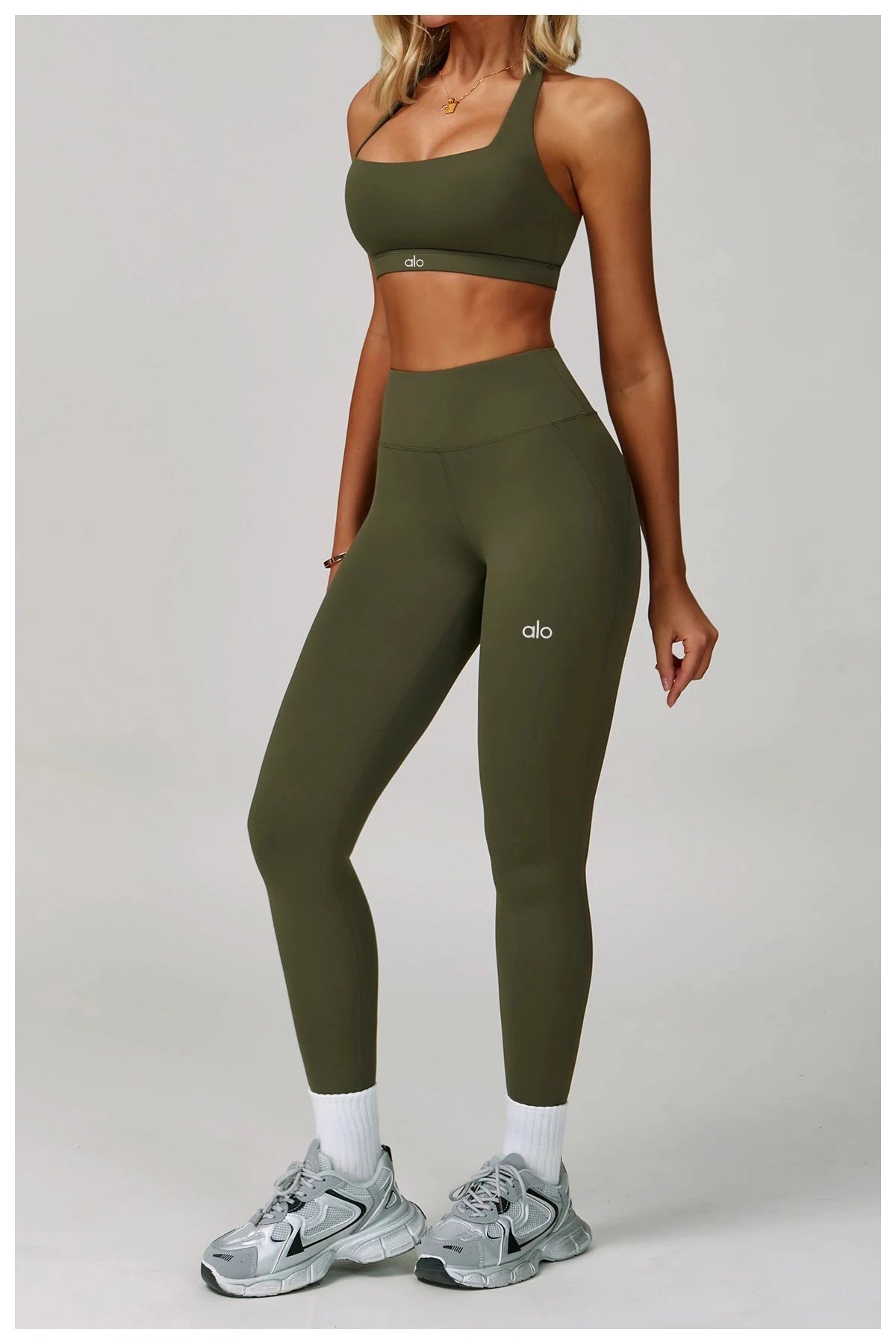 Alo Yoga High-Waisted Flare Leggings Navy Activewear Set - 52