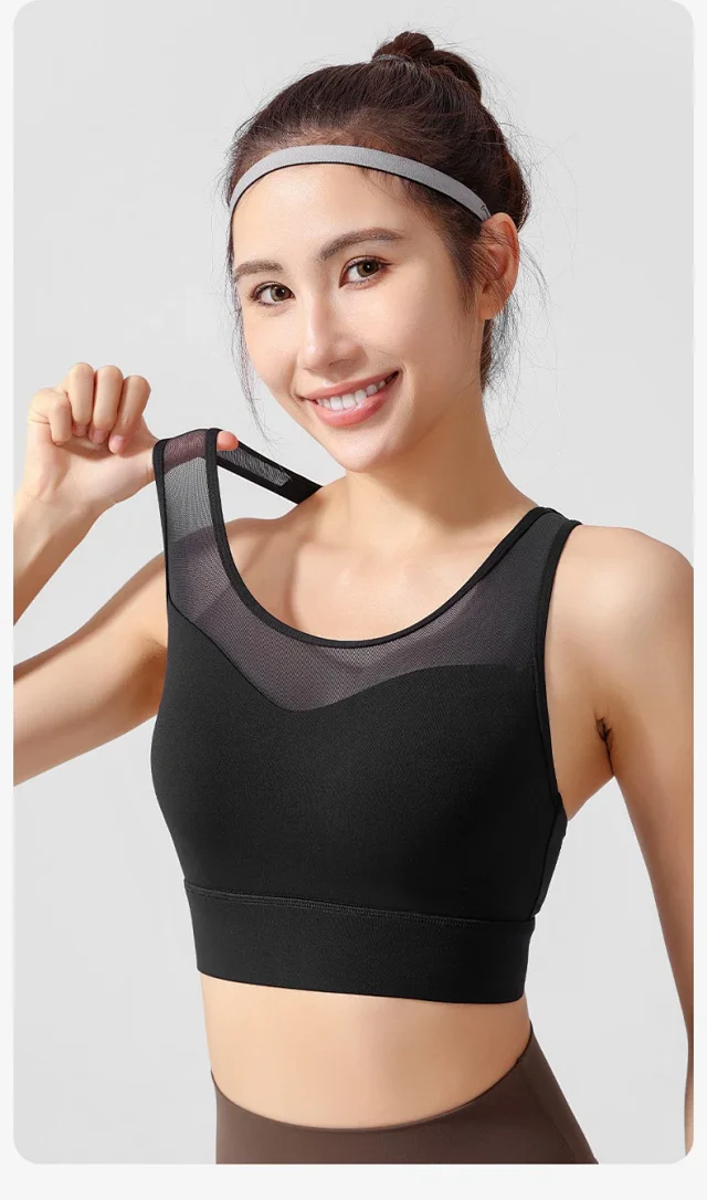 Alo Underwear Mesh-panel cross-back sports bra with adjustable hook closure product detail image 16