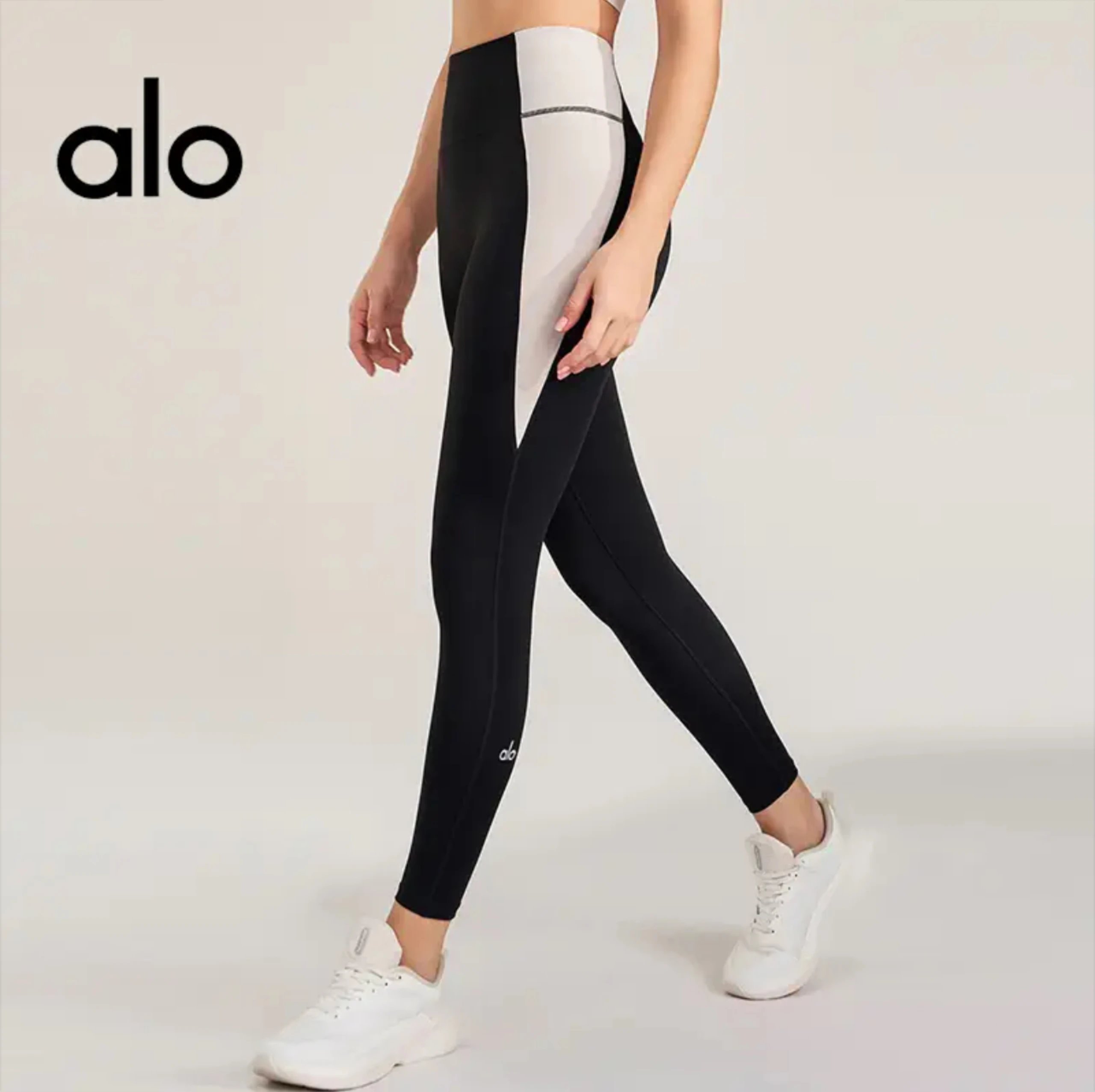 Alo Yoga Trousers High-Waisted Contrast-Panel Leggings image 2