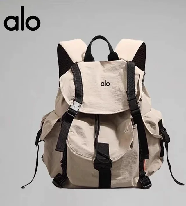Alo Backpacks Flap backpack with side pockets and buckle straps product detail image 3