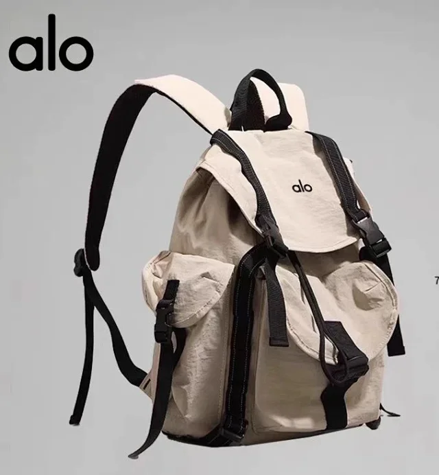 Alo Backpacks Flap backpack with side pockets and buckle straps product detail image 4