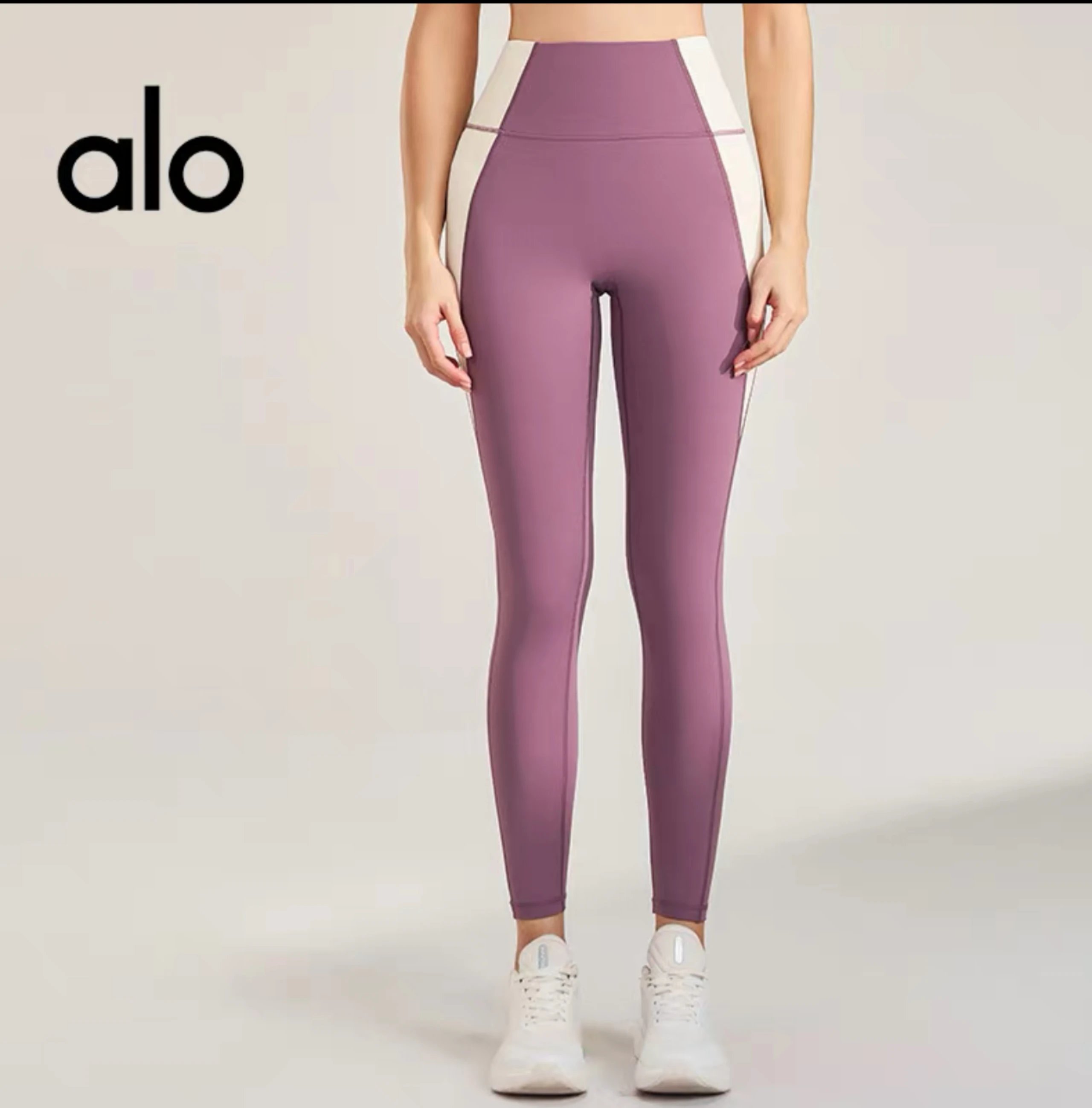 Alo Yoga Trousers High-Waisted Contrast-Panel Leggings image 4