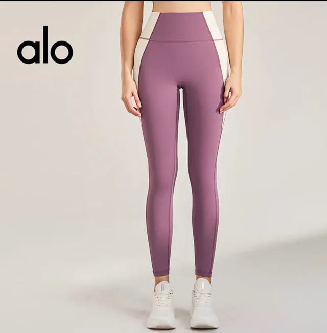 Alo Yoga Trousers High-Waisted Contrast-Panel Leggings product detail image 4