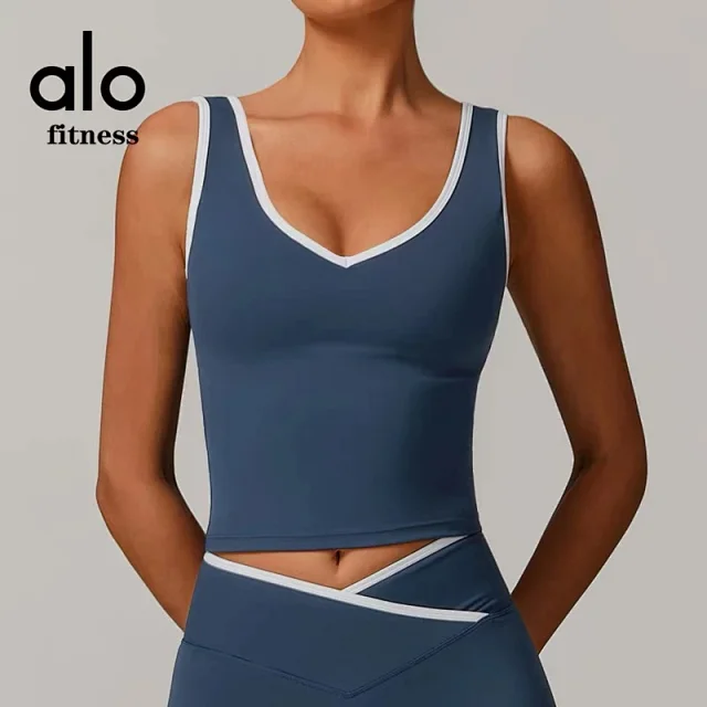 Alo Yoga Shorts High-waisted contrast crossover waistband biker product detail image 22