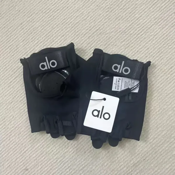 Alo Yoga Performance Fingerless Gloves Gray / Black - 7