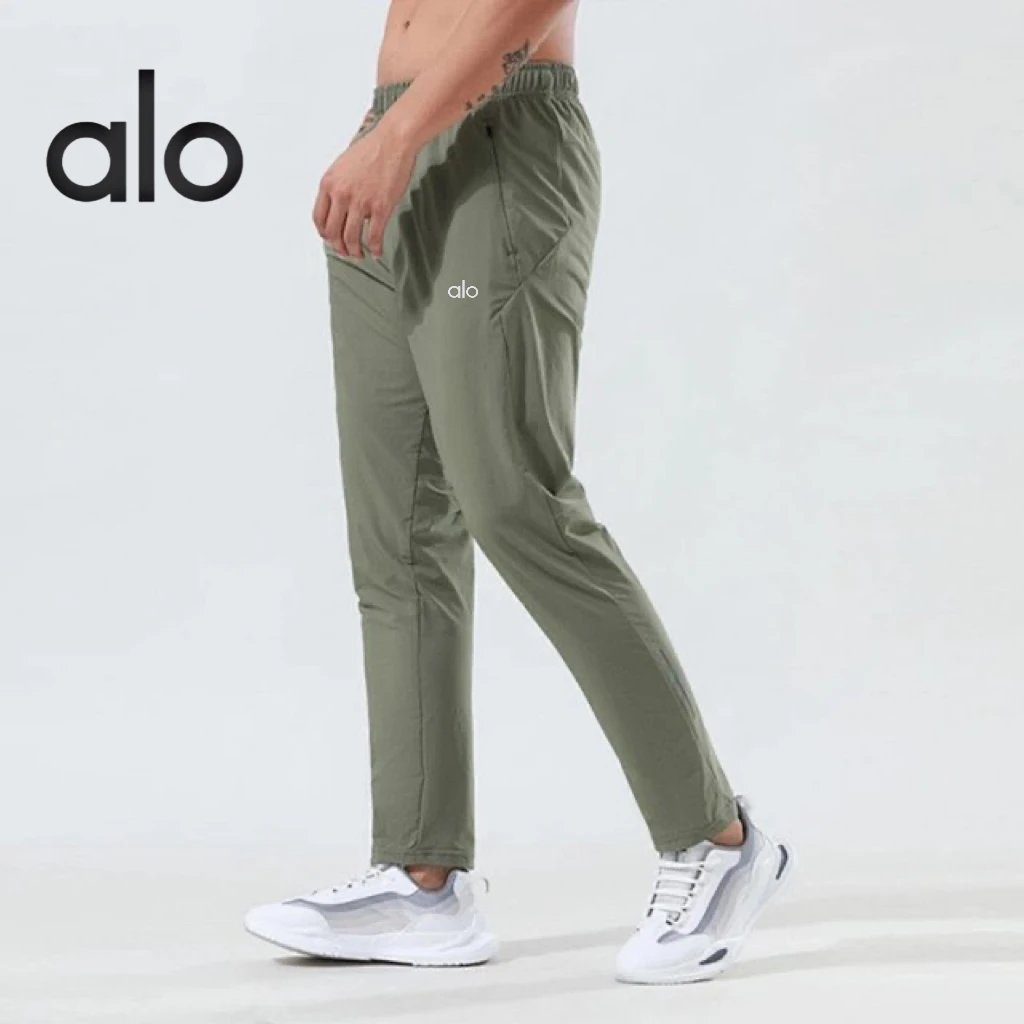 ALO summer men's sports pants outdoor casual American fitness running breathable men's pants solid color Slim pants 2915