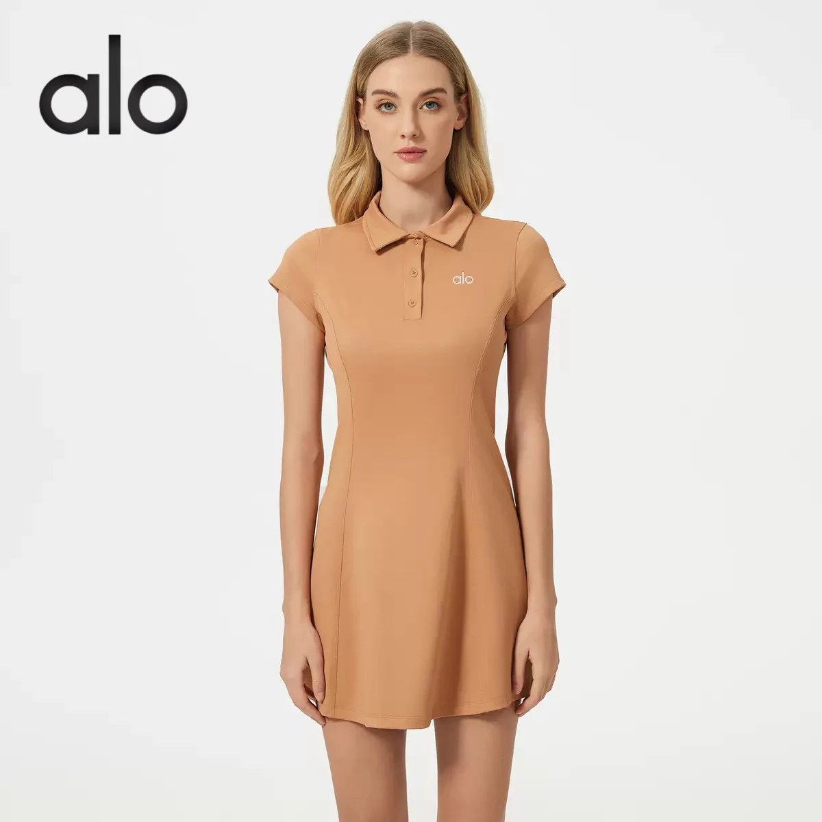 Alo Dresses Short-Sleeve Polo Mini Dress image 3