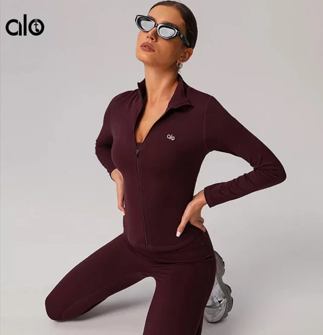 Alo Yoga Jackets Fitted full-zip stand-collar jacket product detail image 1