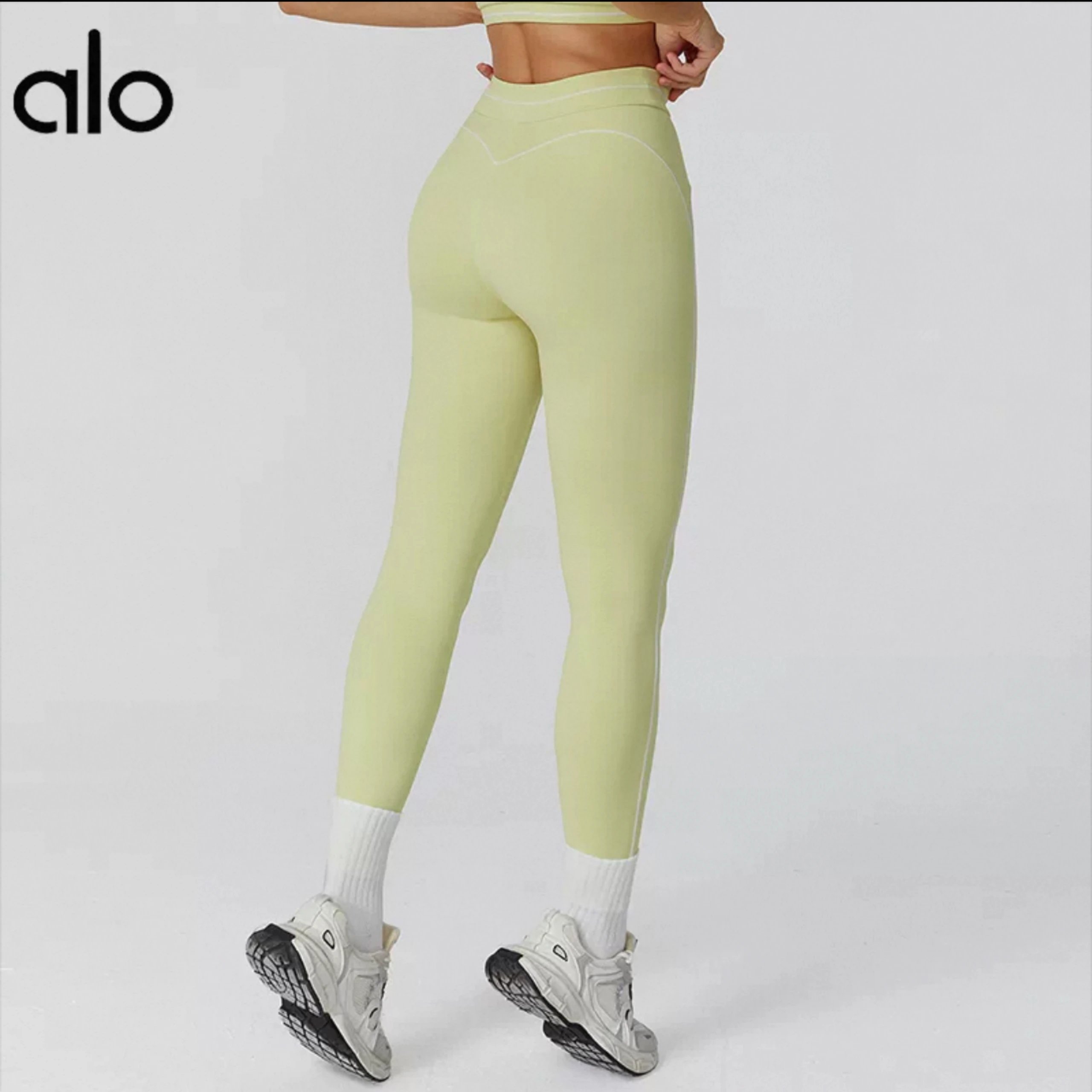 Alo Trousers High-Waisted Contrast-Piped Leggings image 3