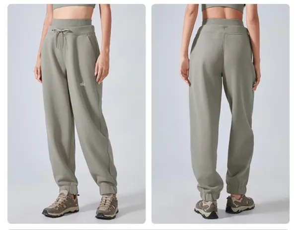 Alo Yoga Thermal Fleece Joggers Olive Green Sweatpants - 23