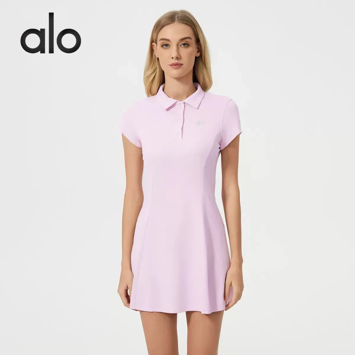 Alo Dresses Short-Sleeve Polo Mini Dress image 2