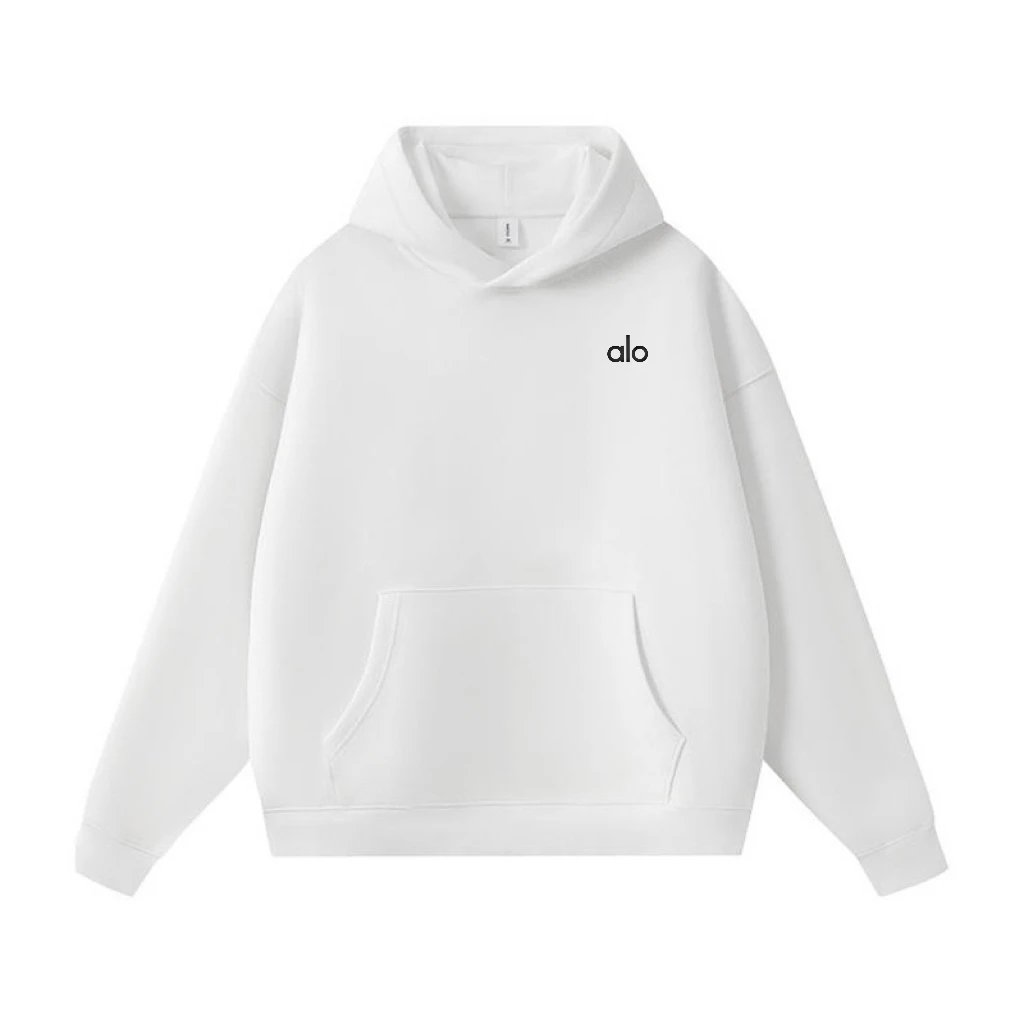 Alo Hoodies & Sweatshirts Pullover hoodie with kangaroo pocket — white