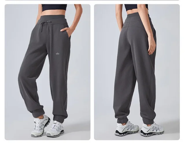 Alo Yoga Trousers High-waisted drawstring jogger sweatpants with cuffed ankles product detail image 26