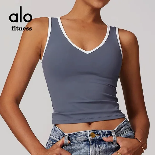 Alo Yoga Shorts High-waisted contrast crossover waistband biker product detail image 25
