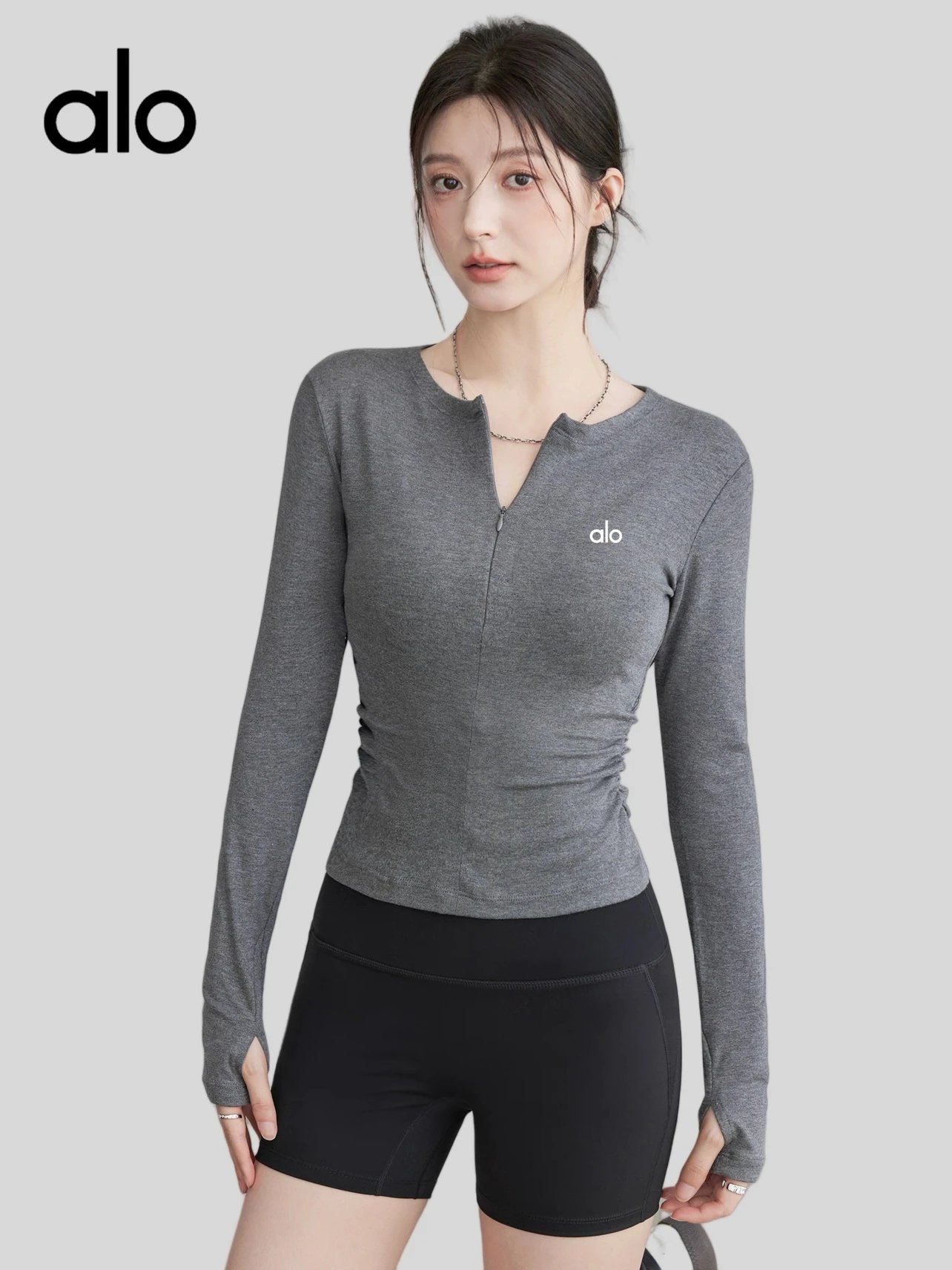 Alo Ruched Long Sleeve Top [2 