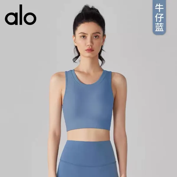 Alo Yoga Studio Crop Top Black Activewear - 8
