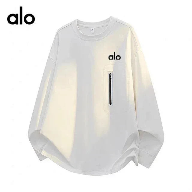 Alo Hoodies & Sweatshirts Crewneck sweatshirt with zip chest pocket product detail image 3