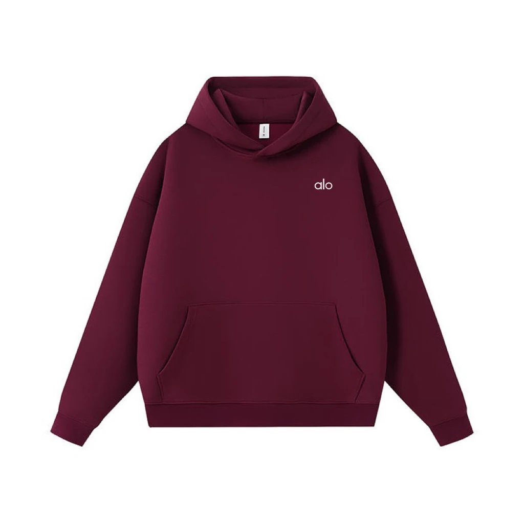 Alo Hoodies & Sweatshirts Pullover hoodie with kangaroo pocket — Bordeaux red