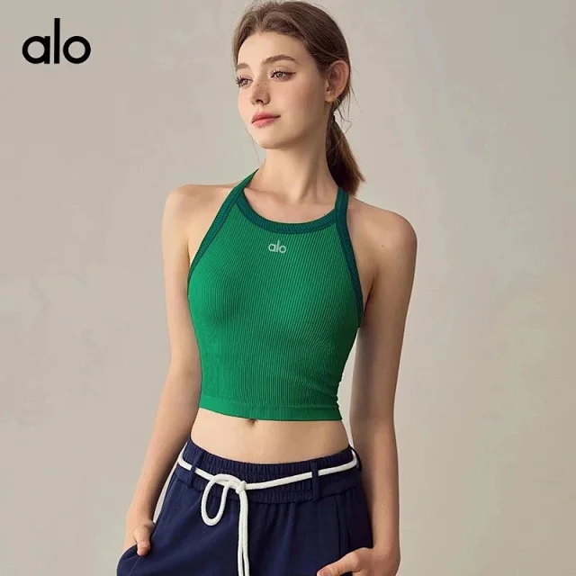 Alo Yoga Vests Ribbed Racerback Cropped Tank Top product detail image 2