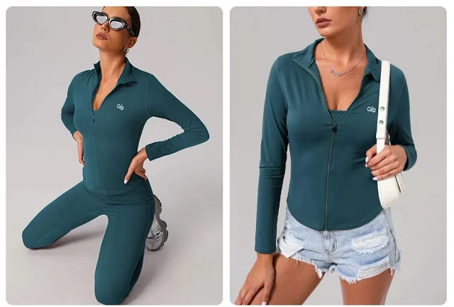 Alo Yoga Jackets Fitted full-zip stand-collar jacket product detail image 17
