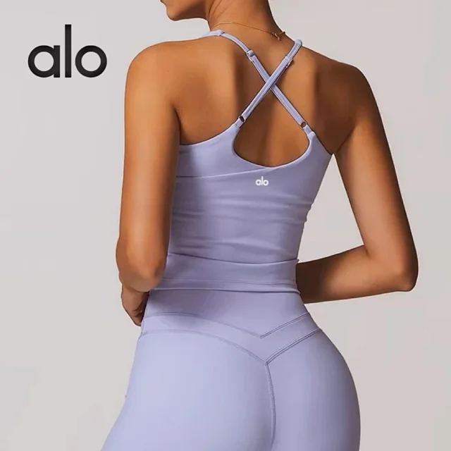 Alo Yoga Underwear Women’s strappy cross-back padded sports bra tank product detail image 1