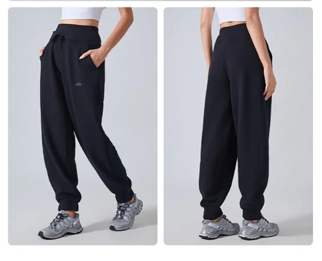 Alo Yoga Trousers High-waisted drawstring jogger sweatpants with cuffed ankles product detail image 28