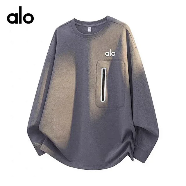 Alo Hoodies & Sweatshirts Crewneck sweatshirt with zip chest pocket product detail image 1