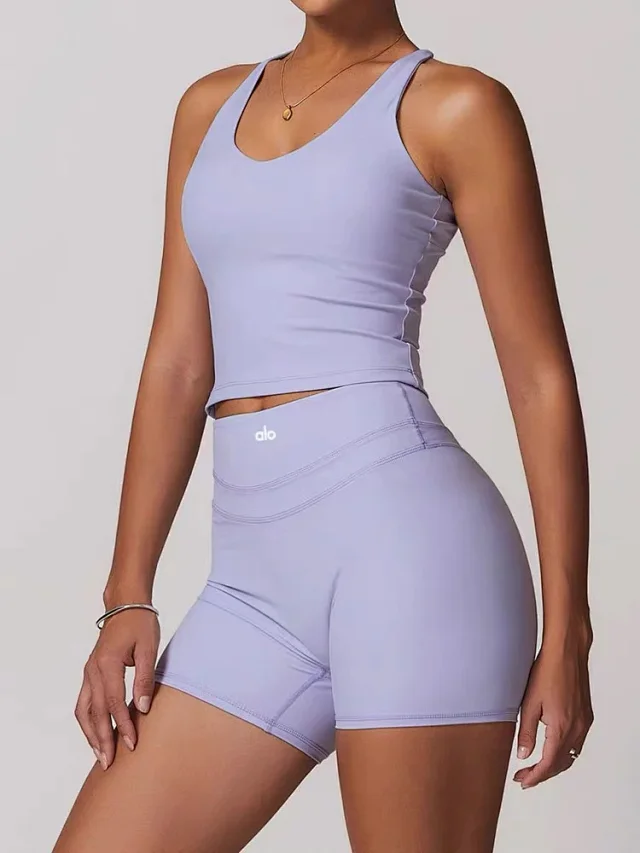 Alo Yoga Underwear Women’s strappy cross-back padded sports bra tank product detail image 17