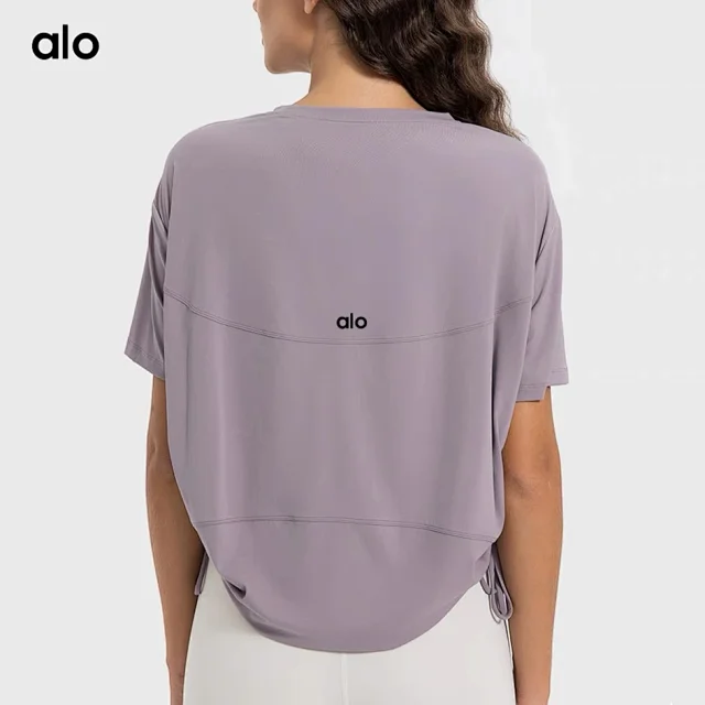 Alo Yoga T-Shirts Short-Sleeve Drawstring Hem T-Shirt product detail image 1
