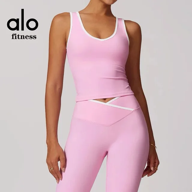 Alo Yoga Shorts High-waisted contrast crossover waistband biker product detail image 23