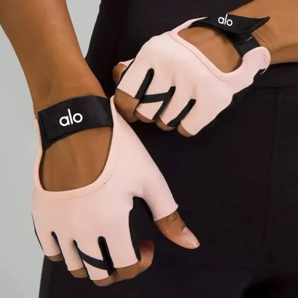 Alo Yoga Performance Fingerless Gloves Gray / Black - 3