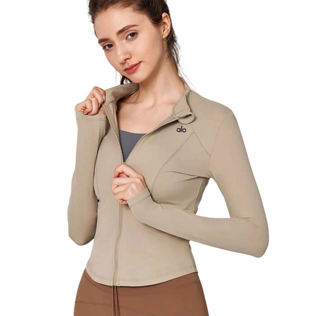 Alo Yoga Jackets Fitted zip-up stand-collar athletic jacket image 5